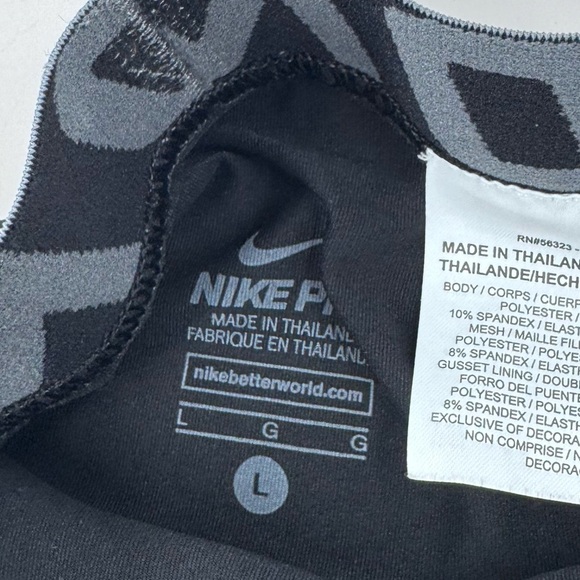 Nike Compression Pants Black and White with Elastic Waistband - Picture 7 of 8